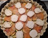 Une image de l'étape 4 de Tarte boursin, courgettes, saumon fumé et chèvre.