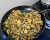 A picture of step 4 of Button Mushroom and Green Peas.