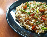 Foto del paso 5 de la receta: Arroz con gambitas, espárragos y cherrys