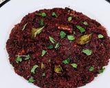 A picture of step 3 of Beetroot Thoran.