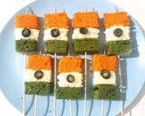 A picture of step 10 of Tirangi Dhokla Popstick.