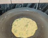 A picture of step 2 of Sattu pancake.