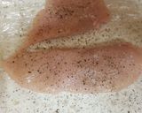 A picture of step 1 of My Cracked Black Pepper and Brie Cheesey Chicken. 💜.