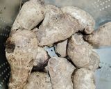 A picture of step 1 of Masala taro.