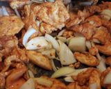 A picture of step 2 of Creamy Cajun Chicken w/rice my style 😁.