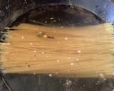 A picture of step 1 of California Farm Spaghetti with Pepperoni, Zucchini, Tomato Sauce.