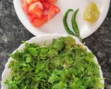 A picture of step 1 of Coriander chutney.