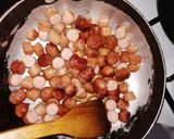 A picture of step 2 of Hot dog stew#4 week challenge.