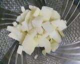 A picture of step 1 of Cone chatpata potato chat.
