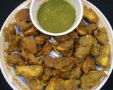 A picture of step 3 of Bajra Pakore.