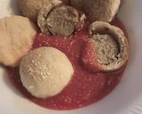 A picture of step 5 of Meatball Bites and Crackers with Sauce.