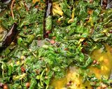 A picture of step 3 of Green Amaranth Leaves Curry | Thotakura.