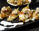 A picture of step 9 of Palak fritters chaat.
