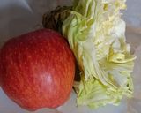 A picture of step 1 of Apple and Cabbage bowl fruit chat.