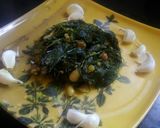 A picture of step 3 of Shepu chi bhaji (dill leaves curry).