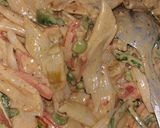 A picture of step 5 of Mayo Pasta.