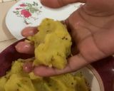 A picture of step 5 of Stuffed Idli in two color.
