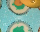 A picture of step 3 of Vanilla cup cake with butter cream frosting 😊.