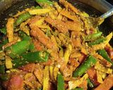 A picture of step 4 of Gajar, green chilli and lili haldar pickle.
