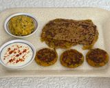 A picture of step 9 of "Aloo Paneer Tikkis & Stuffed Parathas".
