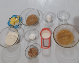 Foto del paso 1 de la receta: Muffins de plátano y nuez, con una cobertura de dulce de leche