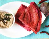 A picture of step 4 of Beetroot Dosa.