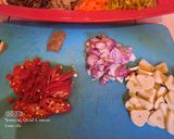 Foto langkah ke 2 dari resep Tumis bunga pepaya,daging dan teri ngk pahit.