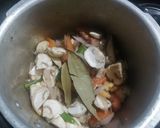 A picture of step 2 of Mushroom Biryani.
