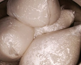A picture of step 5 of Tuwon Masara with Okro Soup.