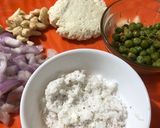 A picture of step 2 of Paneer cashew,peas in white gravy.