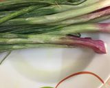 A picture of step 1 of Spring onion pakodi.
