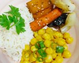 Foto del paso 2 de la receta: Bowl de garbanzos al curry, vegetales braseados y arroz