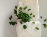 A picture of step 1 of Crescenza and veg parcels.