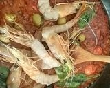 Une image de l'étape 4 de Gambas spaguetti a l'encre de seiche legumes d'été 🦐.