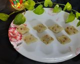 A picture of step 7 of Coconut burfi.