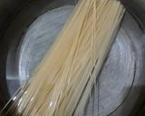 A picture of step 3 of Chicken manchurian spaghetti.