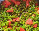 A picture of step 3 of Beans sabji.