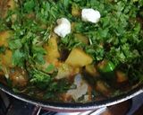A picture of step 7 of Hara Dhania Aloo.