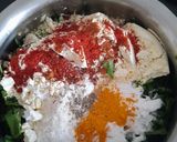 A picture of step 2 of Palak methi pakoda.