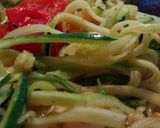 A picture of step 2 of Spiralised courgette with baby prawns, roast baby tomatoes and pineapple in chilli pesto.