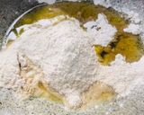 A picture of step 2 of Walnut,water chestnuts (shingada) flour halwa.