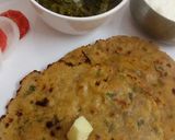A picture of step 13 of Sarso da saag and makke di roti.