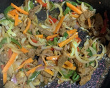 A picture of step 1 of Beef and cabbage sauce (my version).