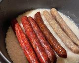 A picture of step 1 of Sticky Rice with Chinese Sausage and Shredded Chicken.