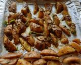 A picture of step 4 of Baked wedges #4week challenge.