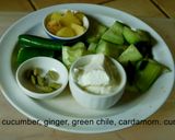 A picture of step 1 of Cucumber lassi (smoothie).