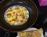 Hình bước làm 5 của món Bánh tráng nướng Đà Lạt (Vietnam street food - Vietnamese Pizza) không cần nướng, dùng chảo rất dễ