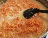 A picture of step 4 of Gajar halwa with gulab jamun twist.
