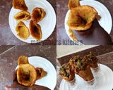 A picture of step 8 of Plantain stuffed cones.
