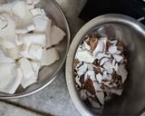 A picture of step 1 of Coconut Halwa.